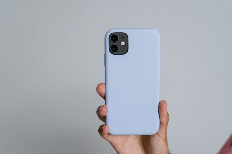 Husă flexibilă de telefon, mată, culoare albastru pal